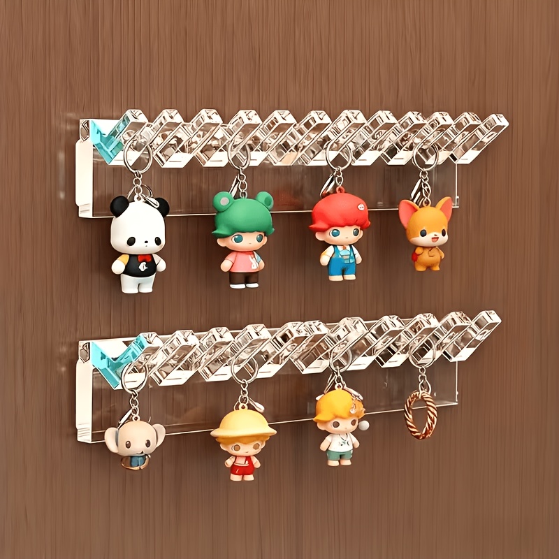 8-Hook Transparent Acrylic Wall-Mounted Jewelry Organizer